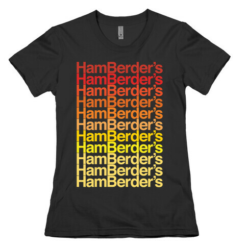 Hamberder's Parody White Print Womens T-Shirt