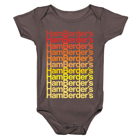 Hamberder's Parody White Print Baby One-Piece