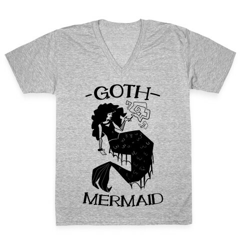 Goth Mermaid V-Neck Tee Shirt