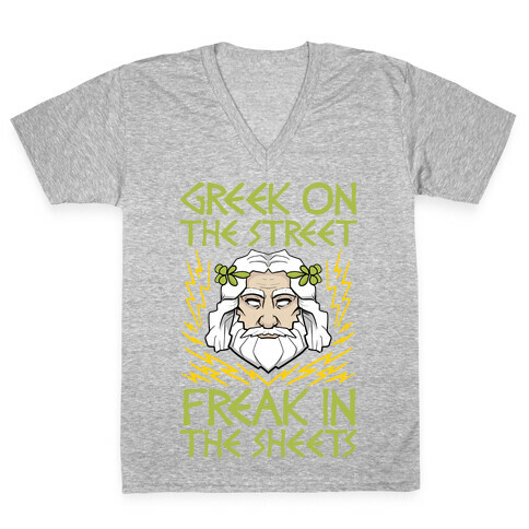 Greek On The Street, Freak In The Sheets V-Neck Tee Shirt