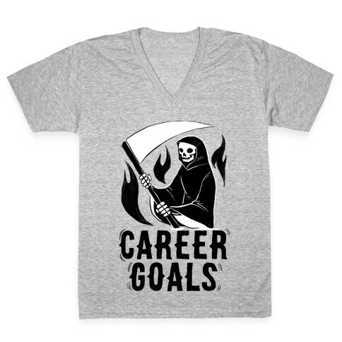 Career Goals - Grim Reaper V-Neck Tee Shirt