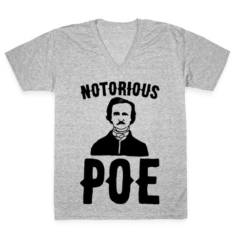 Notorious POE Edgar Allen Poe Parody V-Neck Tee Shirt