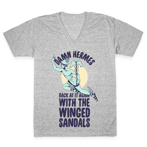 Damn Hermes  V-Neck Tee Shirt