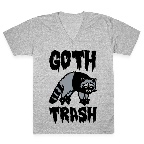Goth Trash Raccoon V-Neck Tee Shirt