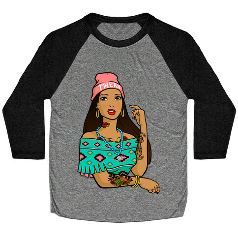 Hipster Pocahontas Baseball Tee