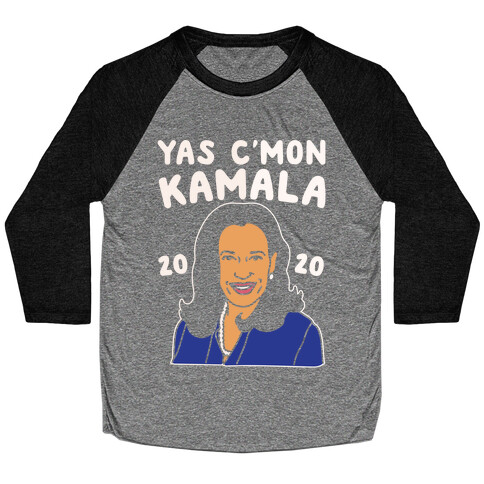 Yas C'mon Kamala 2020 White Print Baseball Tee