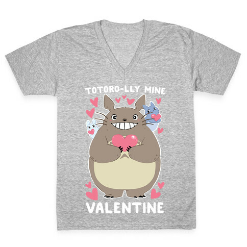 Totoro-lly Mine, Valentine V-Neck Tee Shirt
