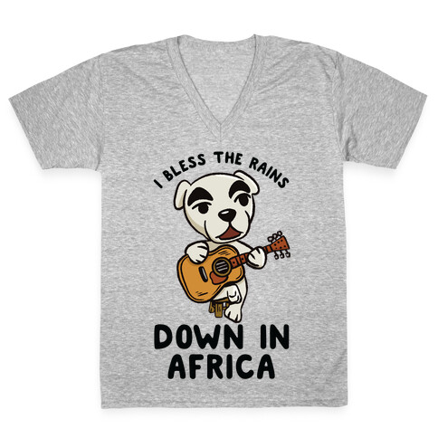 I Bless The Rains Down In Africa K.K. Slider Parody V-Neck Tee Shirt