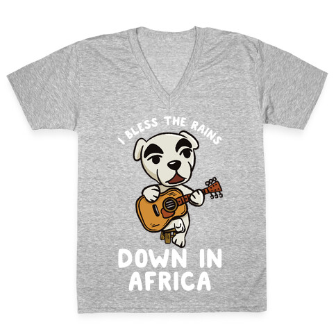 I Bless The Rains Down In Africa K.K. Slider Parody V-Neck Tee Shirt