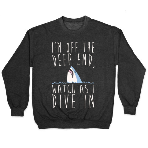 The Shallow Shark Parody White Print Pullover