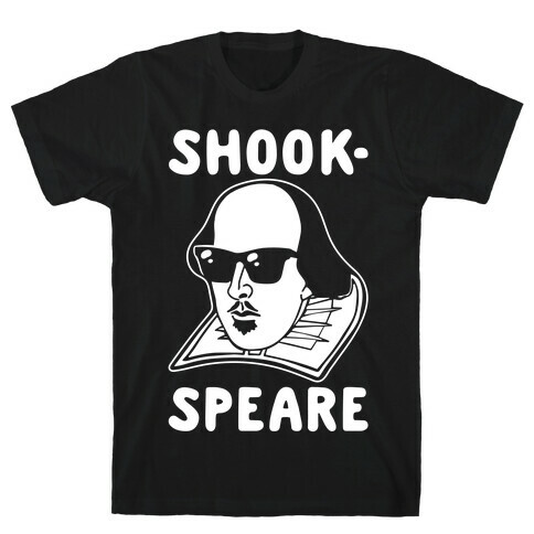 Shook-Speare Shook Shakespeare Parody White Print T-Shirt