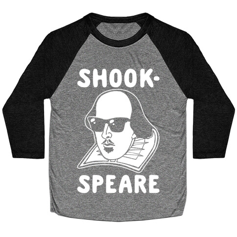 Shook-Speare Shook Shakespeare Parody White Print Baseball Tee