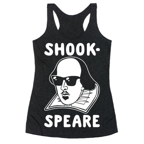Shook-Speare Shook Shakespeare Parody White Print Racerback Tank Top