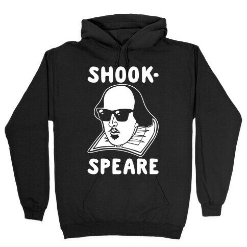 Shook-Speare Shook Shakespeare Parody White Print Hooded Sweatshirt