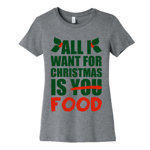 All I Want For Christmas Is Food Womens T-Shirt