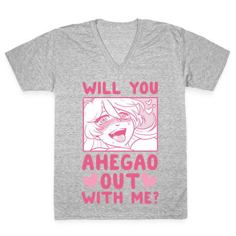 Will You Ahegao Out With Me V-Neck Tee Shirt