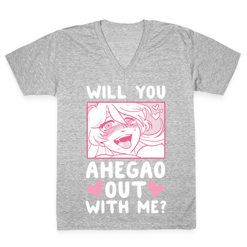 Will You Ahegao Out With Me V-Neck Tee Shirt