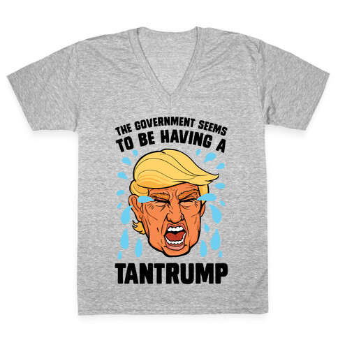 The Government Seems To Be Having A Tantrump V-Neck Tee Shirt