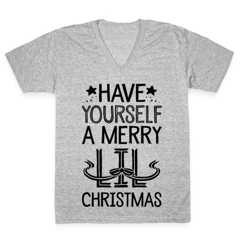 Have Yourself A Merry Lil Christmas V-Neck Tee Shirt