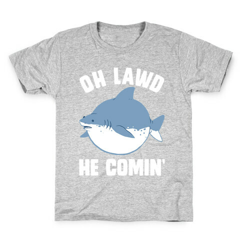 Oh Lawd He Comin' Shark Kids T-Shirt