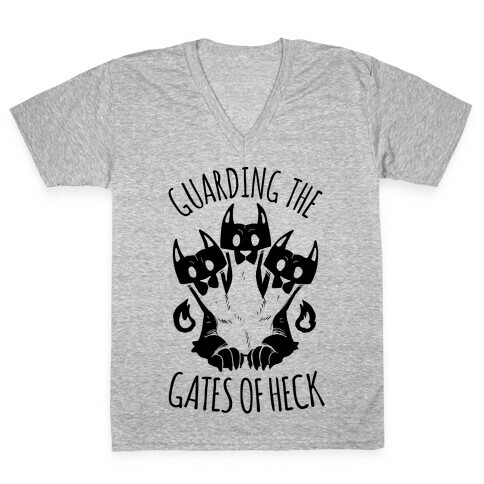 Guarding The Gates Of Heck V-Neck Tee Shirt
