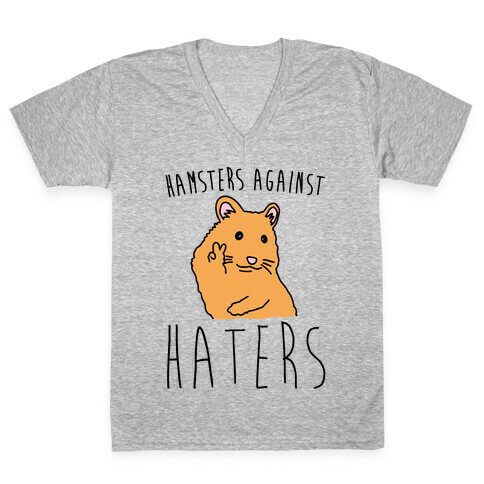 Hamsters Against Haters  V-Neck Tee Shirt