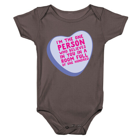 There Can Be One Hundred People In A Room Conversation Heart Parody White Print Baby One-Piece