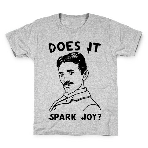 Does It Spark Joy Tesla Parody Kids T-Shirt