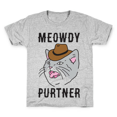 Meowdy Purtner Cowboy Cat Kids T-Shirt