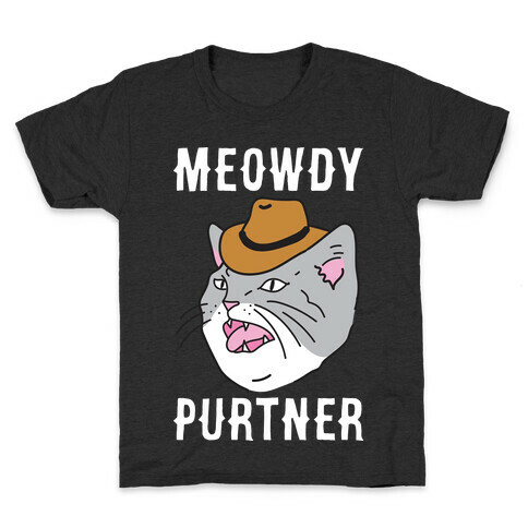 Meowdy Purtner Cowboy Cat Kids T-Shirt