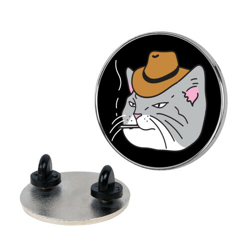 Smoking Cowboy Cat Pin