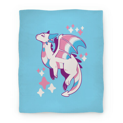 Trans Pride Dragon Blanket