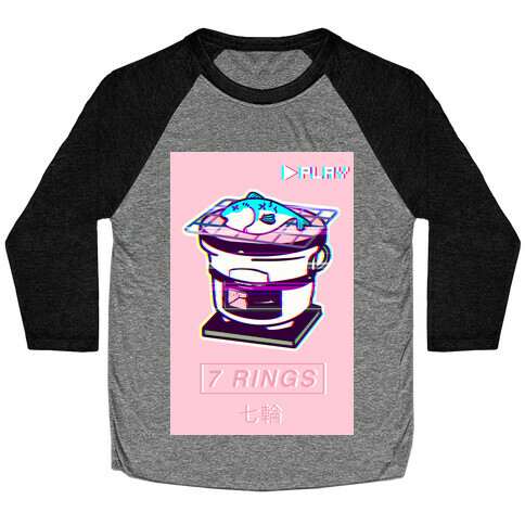 7 Rings Shichirin Parody Vapor Wave Baseball Tee