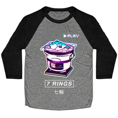 7 Rings Shichirin Parody Vapor Wave Baseball Tee