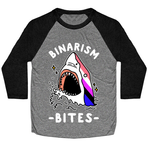 Binarism Bites Genderfluid Baseball Tee