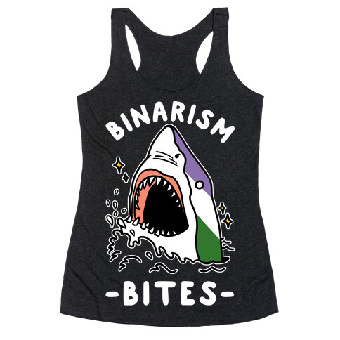 Binarism Bites Genderqueer Racerback Tank Top