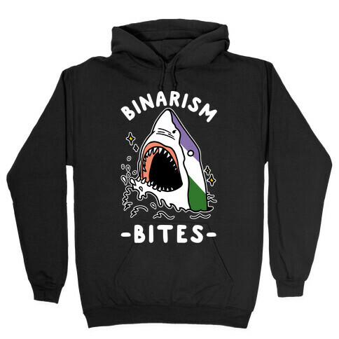 Binarism Bites Genderqueer Hooded Sweatshirt