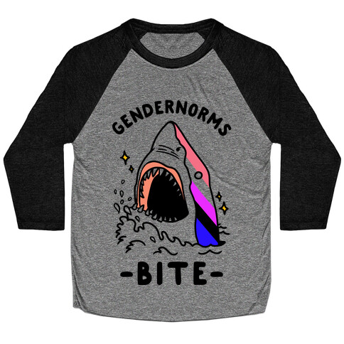 Gendernorms Bite Genderfluid Baseball Tee