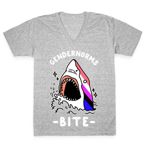 Gendernorms Bite Genderfluid V-Neck Tee Shirt