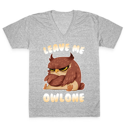 Leave Me Owlone V-Neck Tee Shirt