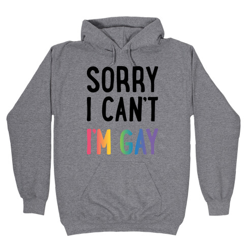 Sorry I Can't I'm Gay Hooded Sweatshirt