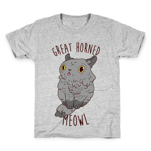 Great Horned Meowl Kids T-Shirt