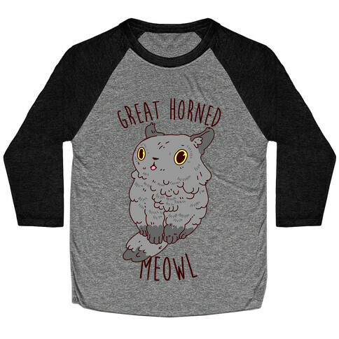 Great Horned Meowl Baseball Tee