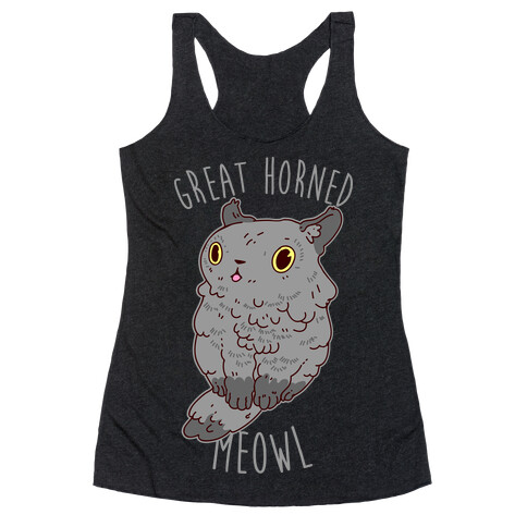 Great Horned Meowl Racerback Tank Top