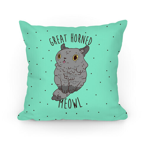 Great Horned Meowl Pillow