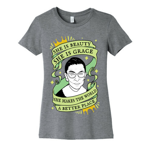 She Is Beauty, She is Grace RBG Womens T-Shirt