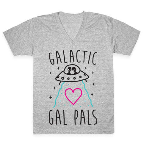 Galactic Gal Pals Aliens  V-Neck Tee Shirt