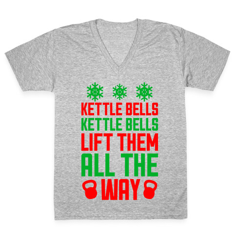 Kettle Bells, Kettle Bells V-Neck Tee Shirt