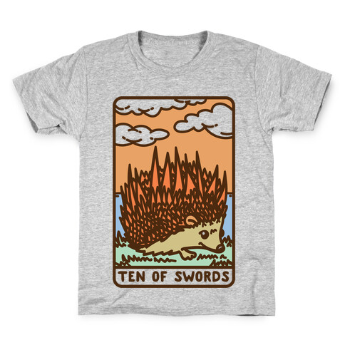 Ten of Swords HedgeHog Tarot Parody Kids T-Shirt