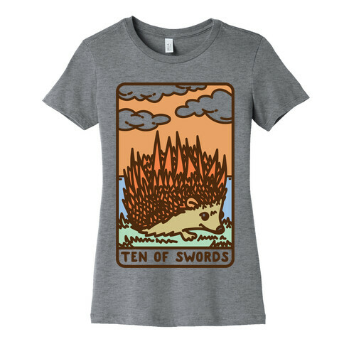 Ten of Swords HedgeHog Tarot Parody Womens T-Shirt